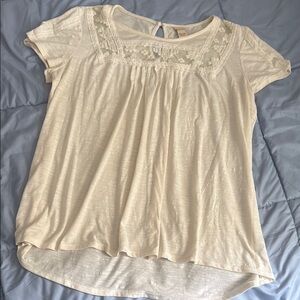 Mossimo Supply Co Cream Relaxed Bib Collar Blouse